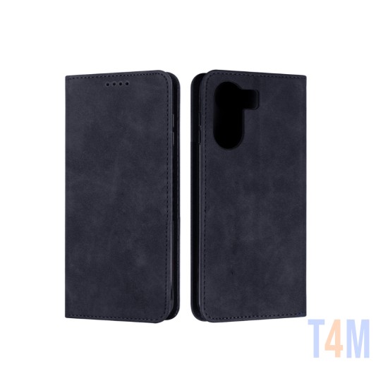 Capa Flip de Couro com Bolso Interno para Xiaomi Redmi 13C/Poco C65 Azul